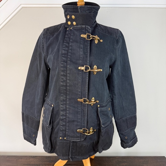 Ralph Lauren Jackets & Blazers - Ralph Lauren Rare Vintage Cortland Black Denim Field Jacket Fireman Toggle Small